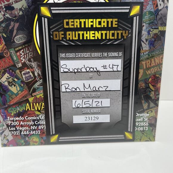SUPERBOY DC Comics # 47 Autographed By Ron Marz W/ COA Marvel - Picture 7 of 7
